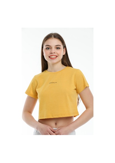 Kadın Bisiklet Yaka Regular Fit Brookyn Baskılı Tişort Spr21y14 001
