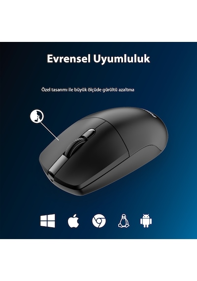 Philips SPK7347 Kablosuz 1200DPI 3 Tuşlu Optik Mouse Siyah