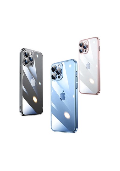 Apple Uyumlu iPhone 13 Pro Kılıf Sert Pc Renkli Çerçeveli Zore Riksos Kapak Gold