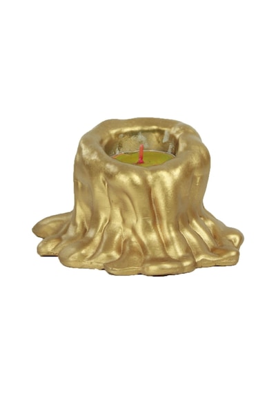 Mumluk Şamdan Tealight Mum Uyumlu Küçük Erimiş Mum Model - Altın