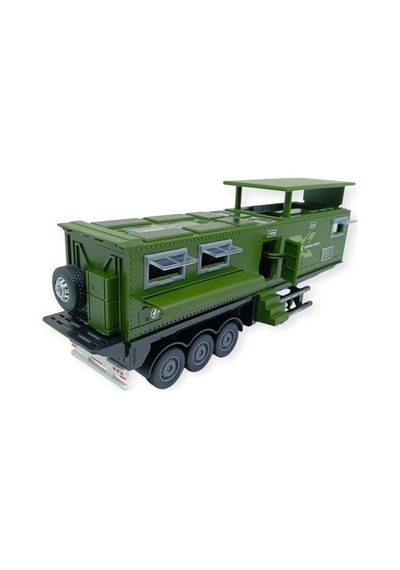 Metal Tır 1:24 - Sesli Işıklı Karavan Tır 39 Cm - Yeşil Çok Renkli