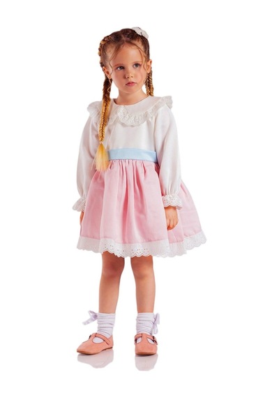 Ketbaby Bebe Yaka Uzun Kollu Kız Bebek Elbisesi Candy Çok Renkli Çok Renkli