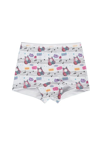 Civil Girls Civil Kız Çocuk Music Kız Çocuk 2'li Boxer Likralı Süprem Baskılı Okul Kreş Ve Günlük Kullanım Çok Renkli