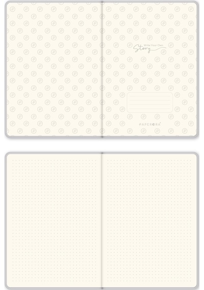 A5 Bullet Journal Noktalı Defter 140 Gr. 80 Yaprak Silver Glow Metalik