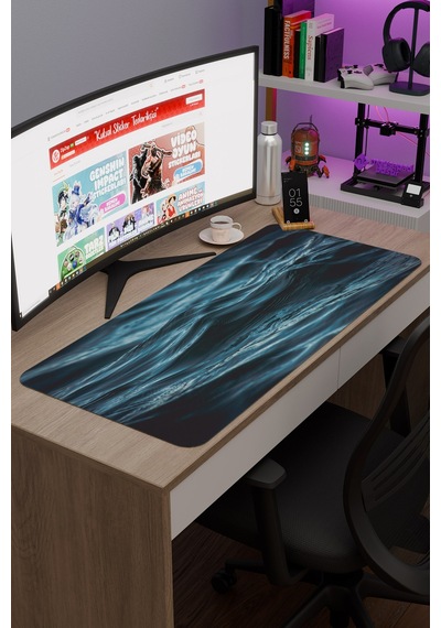 Okyanus Kaymaz Dikişli Kauçuk Oyuncu Mousepad V2 - 90x40 Xxl Gaming Mouse Pad Fare Altlığı