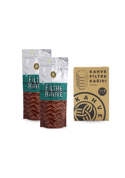 Kahve Dünyası Filtre Kahve 2 x 250 G + Filtre Kahve Kağıdı No:4 80 Adet