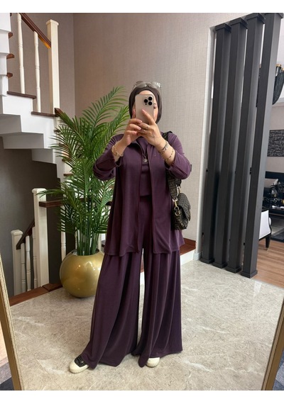 Tensel Doğal Pike Kumaş Mürdüm 3'lü Takım Büyük Beden Uyumlu Etek Pantolon Tesettür Takımı Siyah Tensel Doğal Pike Kumaş Mürdüm 3'lü Takım Büyük Beden Uyumlu Etek Pantolon Tesettür Takımı Siyah