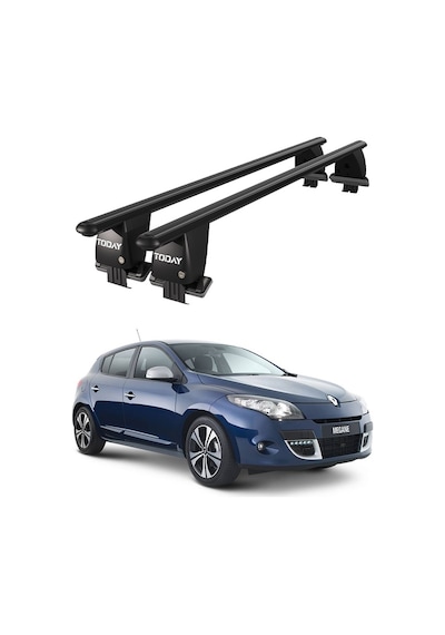 Royal Renault Megane 2008 - 2016 Uyumlu Siyah Kilitli Ara Atkı Port Bagaj Tavan Barı