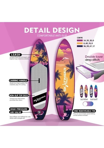 Sunrıse Sup Board Skatinger 335x84x15cm Tam Set Paddle Board Full