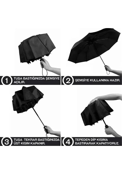 Monalisa Home 8 Telli Tam Otomatik Şemsiye Standart