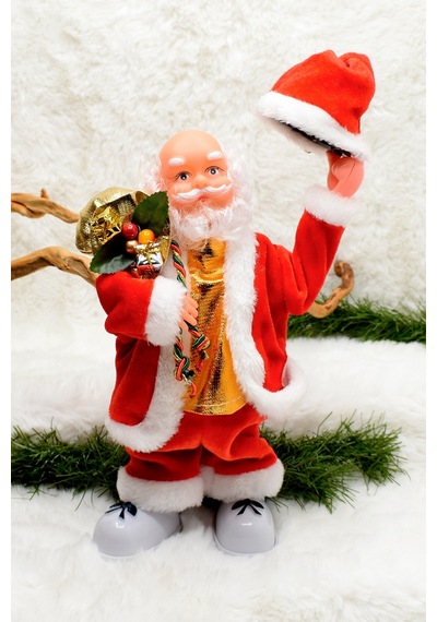 Hareketli Şapkalı Noel Baba Santa Claus Yılbaşı Süsü