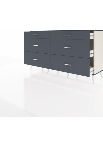 Hyperion Konsol 6 Çekmeceli 176x44x99 Aytaşı-antrasit Aytaşı-antrasit