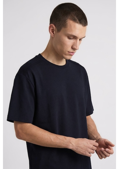 Lacivert Oversize Fit Basic Erkek Şort Takım - 85292