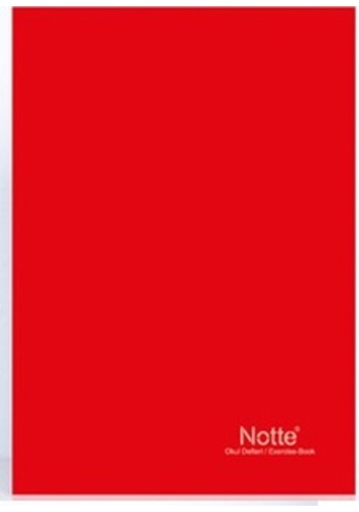 Notte Dikişli 120 Yaprak Karton Kap. Kareli Aa4 Defter Kırmızı