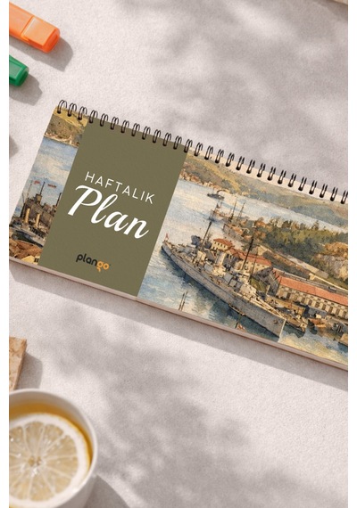 Tarihsiz Spiralli Haftalık Masaüstü Planlayıcı - İstanbul - 10x30 Cm Plango Turkuaz