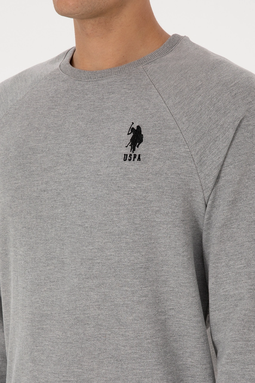 U.S. Polo Assn. Erkek Gri Melanj Basic Sweatshirt 50308103-VR086