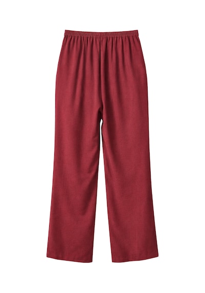 Mixray 4774 Kadın Bol Paça Pileli Pantalon Bordo