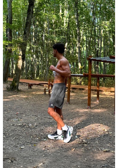 Flaw Fermuar Cepli Sportif Şort Füme Füme