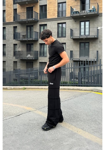 Bad Layers Oversize Ayarlanabilir Lastikli Eşofman Siyah Siyah