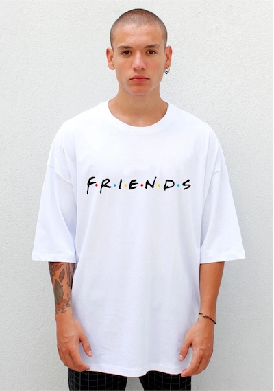Tarzsokak Friends Oversize Tişört Beyaz