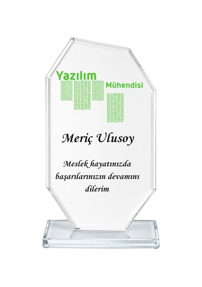 Kişiye Özel Yazılım Mühendisi Kristal Cam Plaket - Bilgisayar Mühendisliği Ve Yazılımcı Hediyesi