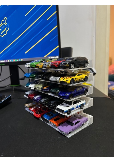 Hot Wheels Uyumlu 30 Araçlık Stand 1/64 Beyaz