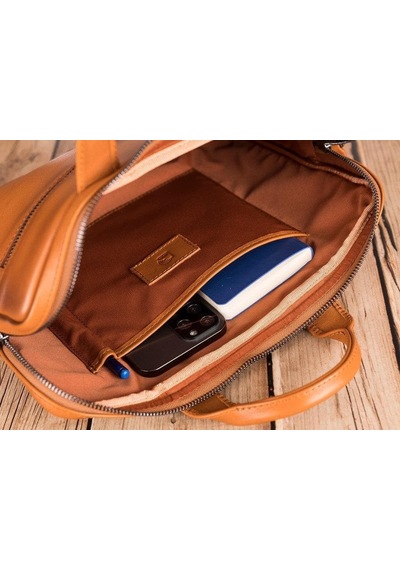 Bloom Urban Shield 16" Tan Deri Laptop / Apple Uyumlu MacBook Çantası Taba