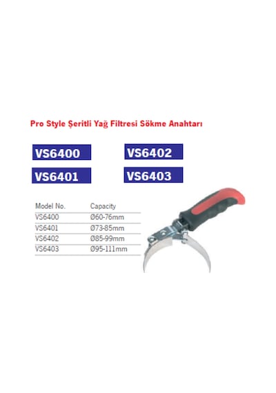 Sealey Yag Fıltresı Sokme Anahtarı 85-99mm Pro Style 10 Adet