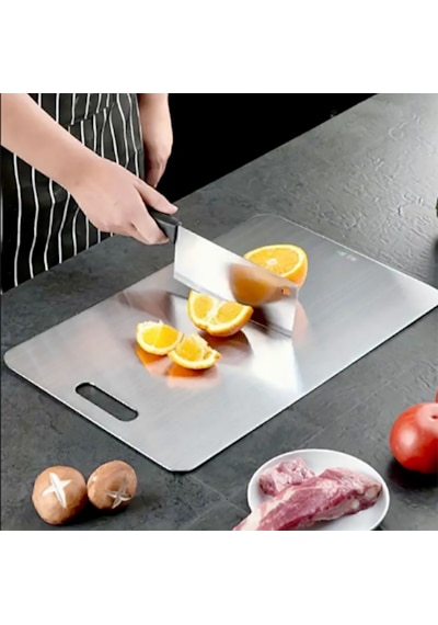 Erya Home 2'li Paslanmaz Çelik Kesme Tahtası Seti 30x40cm-24x34cm
