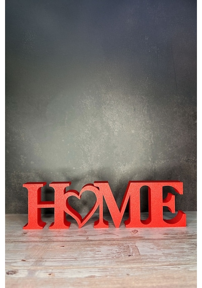 Home Yazılı Dekoratif Biblo Masaüstü Dekor - Kırmızı 22 Cm X 6 Cm Kırmızı - 700119938