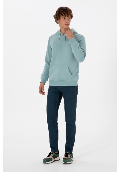 U.S. Polo Assn. Erkek Regular Fit Kapüşonlu Şardonlu Mint Basic Sweatshirt 50315582-VR090