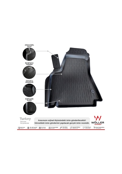 Peugeot Partner Paspas 2008 2020 Arası 3D Havuzlu Wöller Paspas