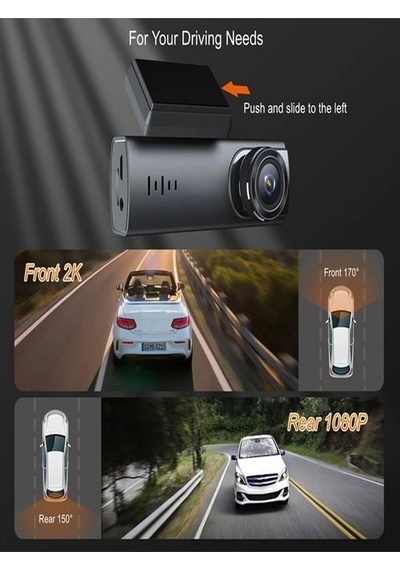 Tr 4k Çift Kamera Araç Içi Dash Cam Ön Arka Kayıt, Wifi,gece Görüş,g-sensör,park Modu,140 Geniş Açı