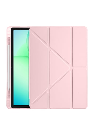 Samsung Galaxy Uyumlu Tab A11 Plus Kılıf Tri Folding Kalem Bölmeli Katlanabilir Standlı Pu Deri Yumuşak Kapak
