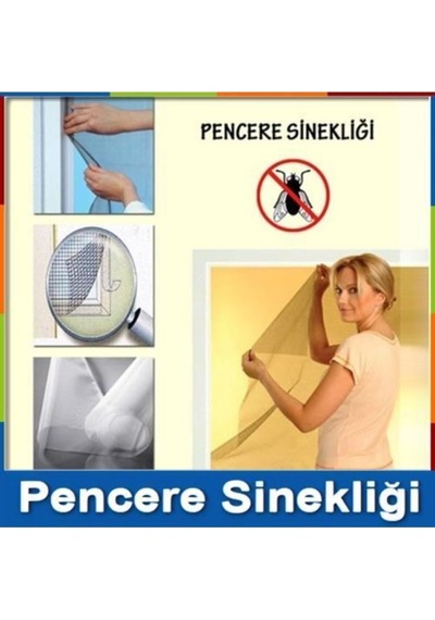 Pencere Sinekliği Sivri Sinek Önleyici File Çırtlı Bant Seti Takımı 100 Cm X 150 Cm Polyester