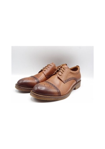 King Shoes Kışlık Oxford Model Au03 Taba Ayakkabı