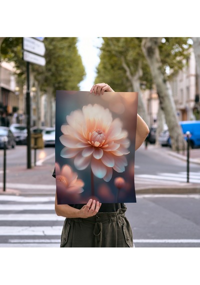 Çerçevesiz Poster, Dijital Baskı, Pembe Yıldız Çiçeği, Çiçekli, Modern , Soyut , Minimalist Poster