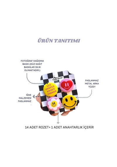 Freak Circus 15'li Rozet Seti 1 Adet Açacaklı Anahtarlık Dark Kawaii Broş Pin Çok Renkli