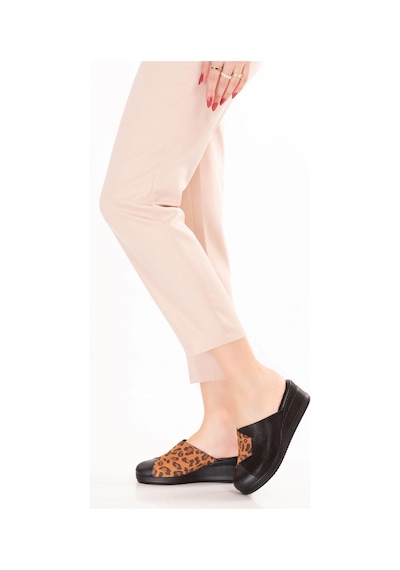 Gondol Kadın Hakiki Deri Dolgu Topuk Leopar Detaylı Sabo Terlik Özl.81 Taba Leopar Taba - Leopar Gondol Kadın Hakiki Deri Dolgu Topuk Leopar Detaylı Sabo Terlik Özl.81 Taba Leopar Taba - Leopar