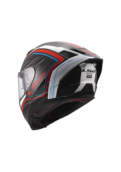Ls2 Dragon Karbon Subıc Beyaz-mavi-kırmızı Kask Mavı