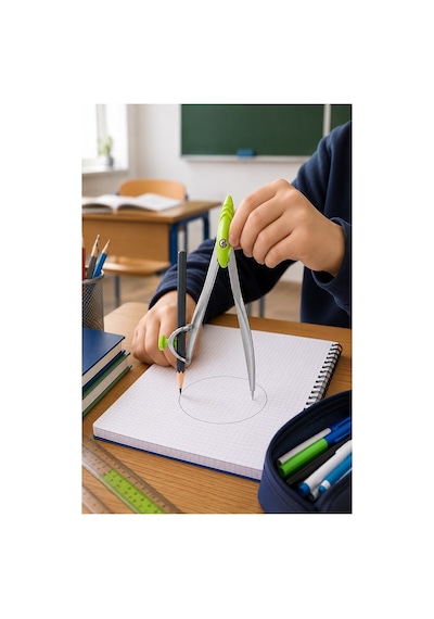 Pembe Metal Pergel Kurşun Kalemli 1 Adet Maped Study 119410 Pergel Matematik Geometri Mimari Proje Teknik Çizim