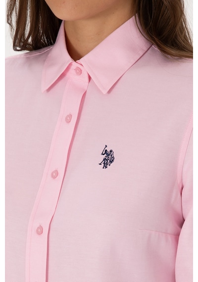 U.S. Polo Assn. Kadın Pembe Uzun Kollu Basic Gömlek 50316711-VR041