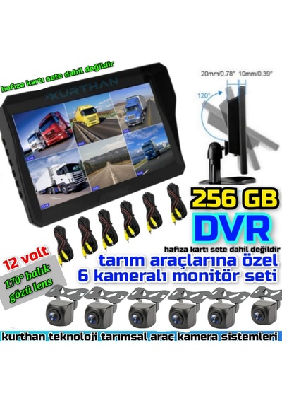 10'' Hybrid Dvr Monitör Ve 6 Adet 170'' Balık Gözü Lens Kamera