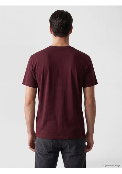 Lcwaıkıkı Classic Bordo Regular Fit %100 Pamuk Erkek Tişört