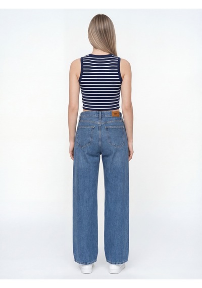 LOFT Wide Leg Regular Fit Kadın Pantolon Lf2037068 Q1.v1 Denim
