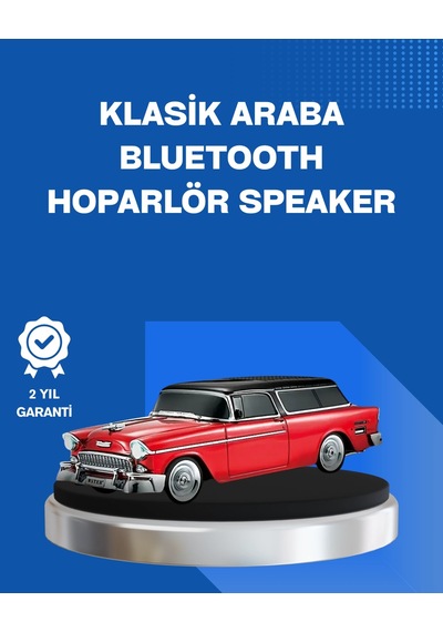 Hubrendy Tekno Retro Araba Şekilli Kablosuz Bluetooth Hoparlör
