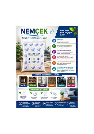 Nemçek Nem Alıcı Rutubet Giderici Koku Ve Küf Önleyici 2 Paket 500 Gr