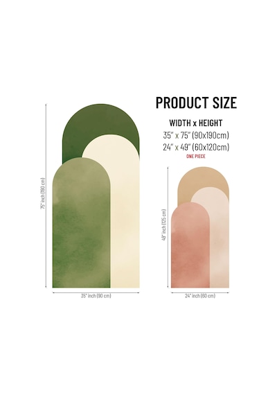 Tr Renkli Bohem Duvar Etiketi, Boho Duvar Sticker Code-11, 90x190 Genel
