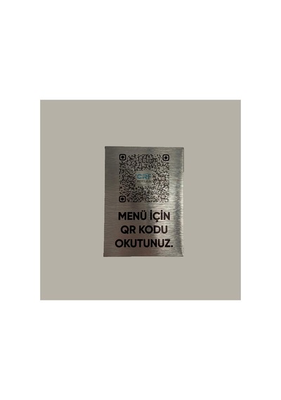 Restaurant / Kafe Qr Kodlu Menü Levhası Alüminyum Arkası Yapışkanlı 4x7 Cm