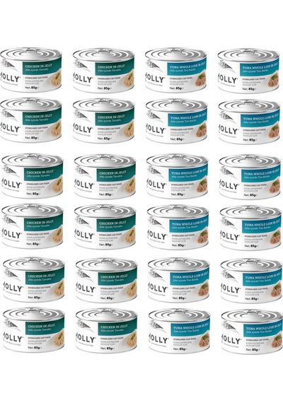 Molly 2 Çeşit Karma Sterilised Kısır Kedi Konservesi 85 Gr. X 24 Adet